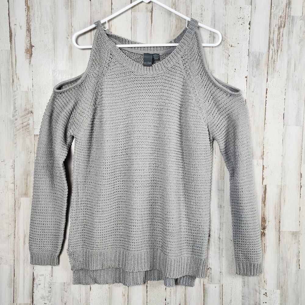 Quinn Cold Shoulder Sweater Gray Size Medium